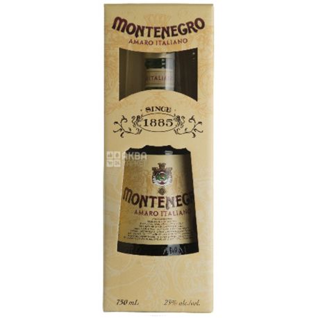 Montenegro Amaro, Набір лікер, 0,75 л + стакан
