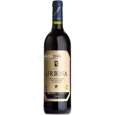 Urbina Reserva Especial 2001, Вино червоне сухе, 0,75 л
