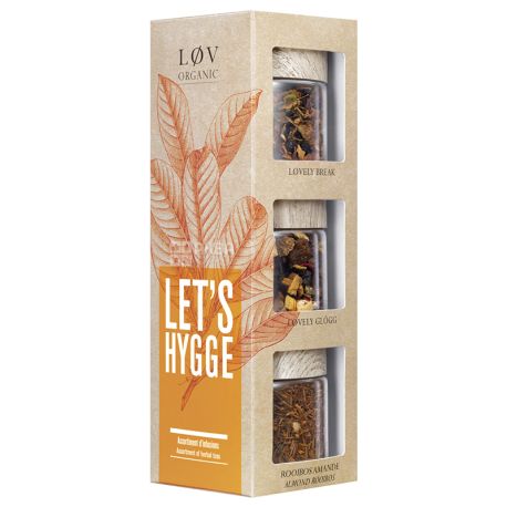 LoV Organic, Let's Hygge, 3х40 г, Подарунковий набір чаю Лов Органік, Органічний