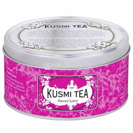 Kusmi Tea, Sweet Love, 125 г, Чай черный с пряностями Кусми Ти, Сладкая любовь, ж/б