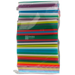 Помічниця, Трубочки для мартіні без гофри, 500 шт., 12,5 см, кольорові, пластикові