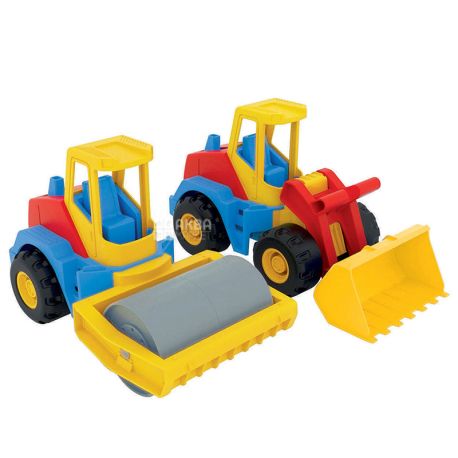 Wader, Tech Truck 2, Игрушечный набор, две машинки, для детей от 1-ого года