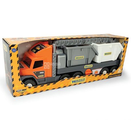 Wader, Tech Truck 3, Игрушечный набор, машинки с контейнерами, для детей от 1-ого года
