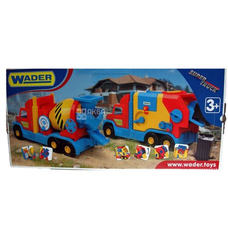 Wader, Super Truck, Машинка игрушечная, мусоровоз, пластик, для детей от 3-х лет