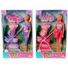 Simba, Game set, Steffi Doll, stroller, baby, plastic, in assortment, for children from 3 years