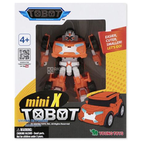 Young Toys, Tobot Mini, Трансформер-робот іграшковий, пластик, для дітей з 3-х років, 11 см