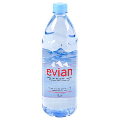 Evian, 1 л, Евіан, Вода негазована, ПЕТ