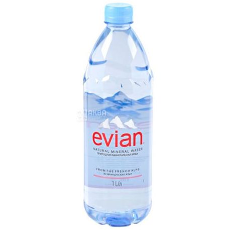 Evian, 1 л, Упаковка 6 шт., Эвиан, Вода негазированная, ПЭТ