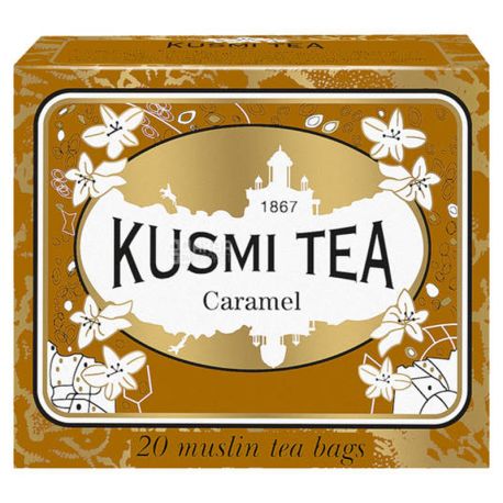 Kusmi Tea, Caramel, 20 пак. х 2,2 г, Чай Кусмі Ті, Карамель, чорний