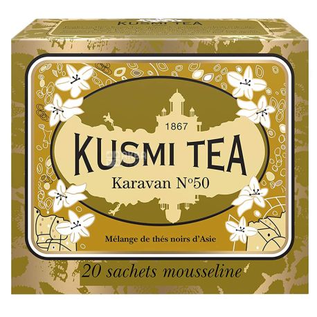Kusmi Tea, Karavan №50, 20 пак. х 2,2 г, Чай Кусми Ти, Караван, черный