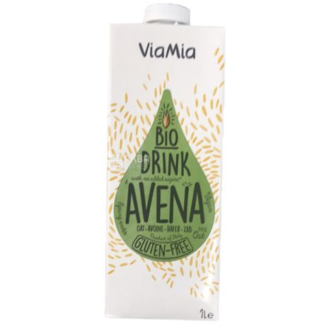 ViaMia Bio Drink Avena, Organic Gluten-Free Oat Drink, 1 L