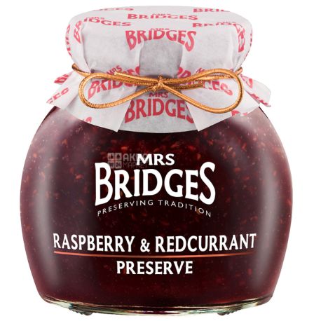 Jam Mrs Bridges Strawberry Rhubarb, 340 g, Glass