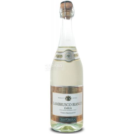 Lambrusco Emilia Bianco, Sant'Orsola, Вино біле напівсолодке, 0,75 л