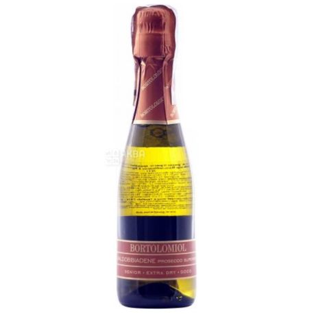 Bortolomiol, Ігристе вино біле екстра-сухе Senior Valdobbiadene, 0,2 л