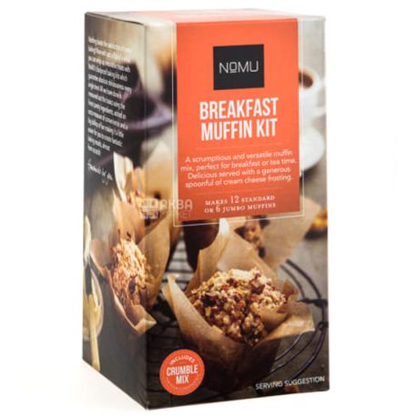 Nomu, Breakfast Muffin Kit, 540 г, Суміш для приготування мафінів