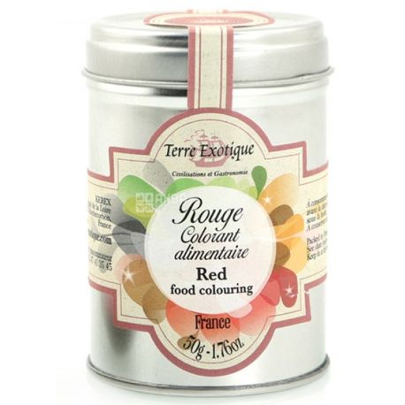 Terre Exotique, Краситель пищевой натуральный красный, 50 г