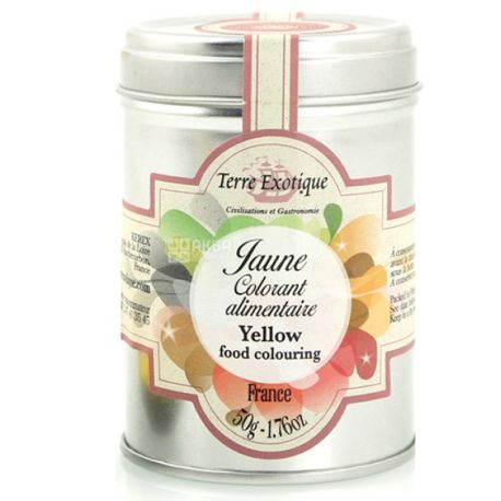 Terre Exotique, Краситель пищевой натуральный желтый, 50 г
