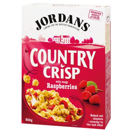 Jordans, Кранч с малиной, Country Crisp, 500 г