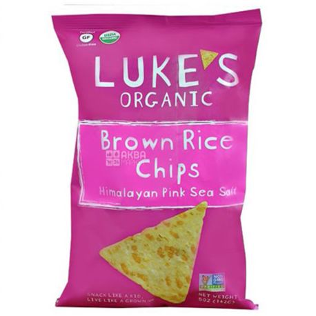Chips with brown rice and Himalayan pink salt without organic gluten 142g, Luke's