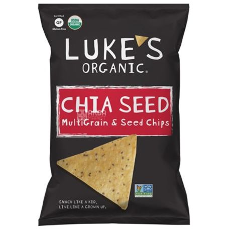 Chips, multifaceted with Chia seedless organic without gluten 142g, Luke's