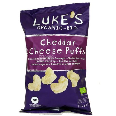 Luke's, Повітряні кульки з сиром чеддер, органічні, без глютену, 113 г