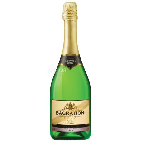Bagrationi Classic Dry, Вино ігристе біле сухе, 0,75 л