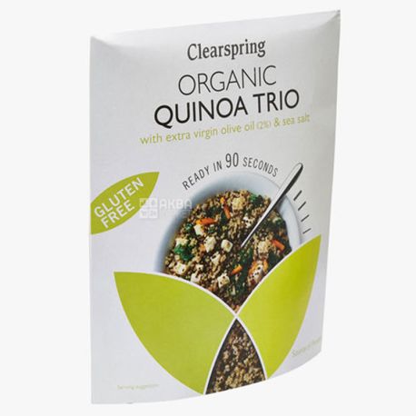 Clearspring, Кіноа трьохкольоровий 90 секунд, органічний, без глютену, 250 г
