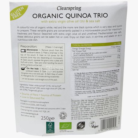 Clearspring, Quinoa trypohtsvetny 90 seconds, organic, gluten free, 250 g