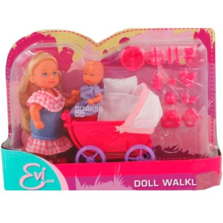 Simba Evi Doll Walk, Лялька з малюком, ігровий набір, для дітей від 3-х років