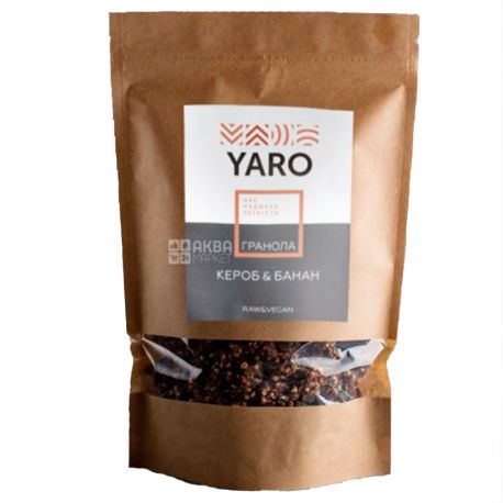 Yaro, green buckwheat granola, carob-banana, 110 g