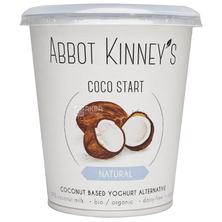 Abbot Kinney's, Йогурт кокосовый, Органический, Натуральный, 400 мл