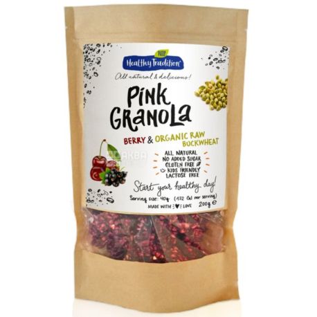 Healthy Tradition, Granola with berries and green buckwheat, 200g