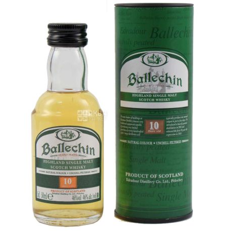 Ballechin, Виски шотландский, 10 лет выдержки, 0,05 л