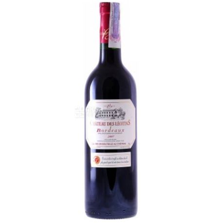 Chateau des Leotins Rouge, Вино красное сухое, 0,75 л