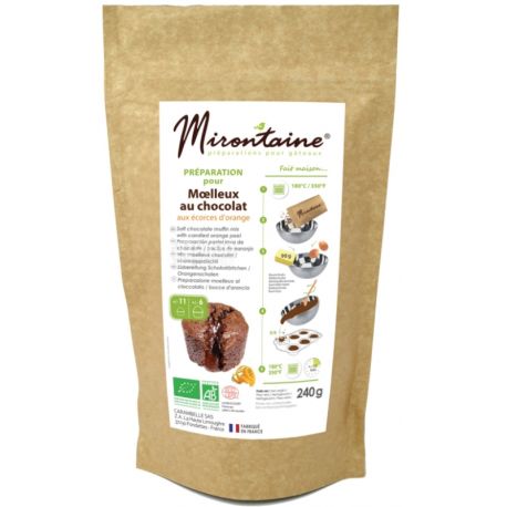 Mirontaine, Moelleux au Chocolat, 230 г, Смесь Миронтейн, для приготовления шоколадных маффинов, органическая