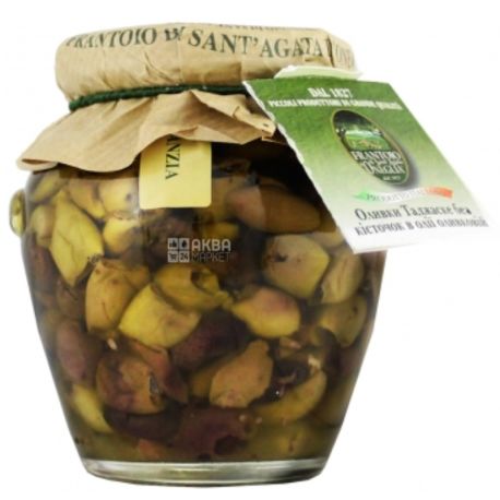 Frantoio di Sant'agata, ExtraVirgin, Organic Olives of Tajask in Pitted Brine, 150 g