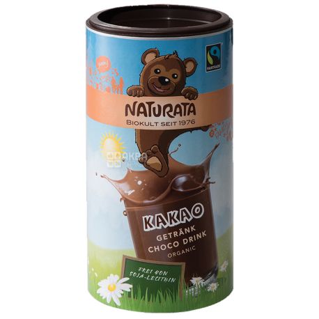 Naturata, Kakao Getrank Choco Drink, 350 г, Натурата, Какао-напій для дітей, органічний, тубус