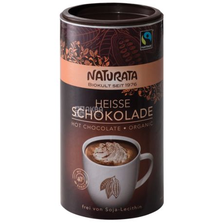 Naturata, Heisse schokolade, 350 г, Натурата, Гарячий шоколад, органічний, тубус