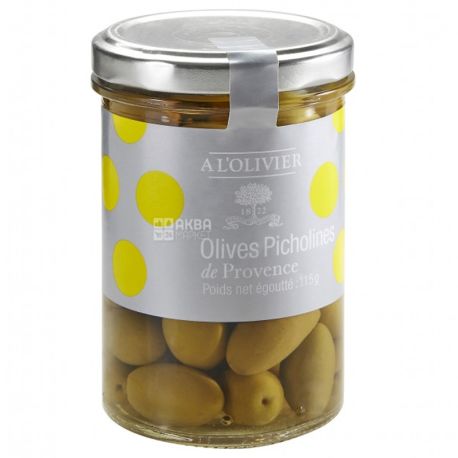 A L'Olivier, Green olives Picolin from Provence, 115 g