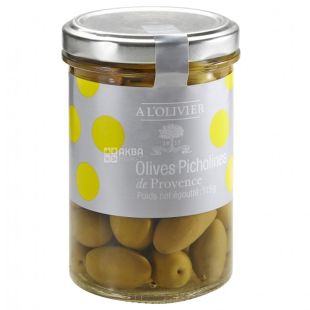 A L'Olivier, Оливки зеленые Пиколин из Прованса, 115 г