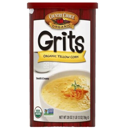 Nature's Path, Grits organic yellow corn, 794 г, Крупа кукурудзяна, органічна, тубус