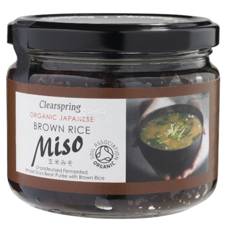 Clearspring, Паста Мисо з коричневым рисом, органическая, 300 г