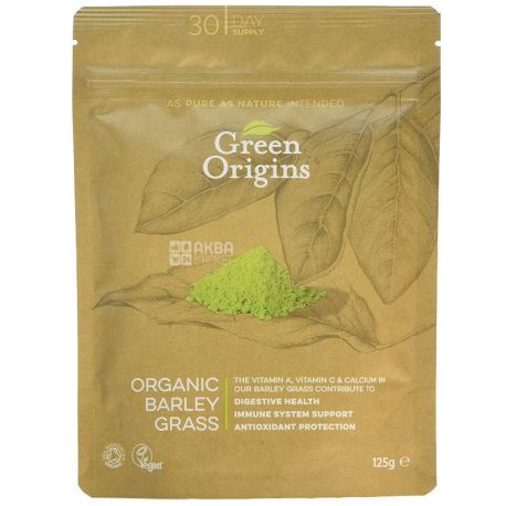 Green Origins, Порошок з паростків ячменю органічний, 125 г