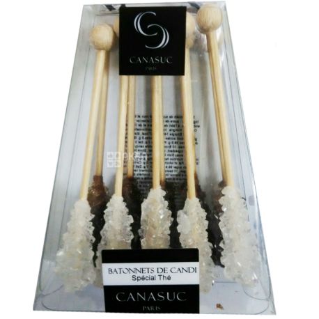 Canasuc, Цукрові льодяники на паличках білі та коричневі, 10 шт, 80 г 