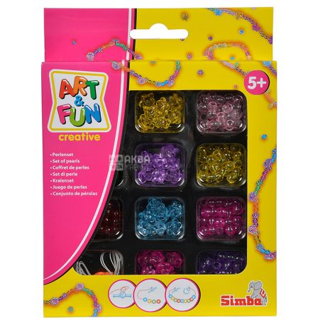 Simba, A set of beads for needlework Stylish design, plastic, 4 types, for children from 5 years
