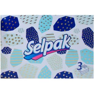 Selpak, 70 шт., Салфетки гигиенические Селпак, Мини Микс, 3-х слойные, 21х16 см, белые