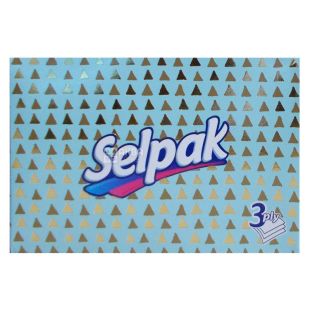 Selpak, 70 шт., Серветки гігієнічні Селпак, Міні Мікс, 3-х тришарові, 21х16 см, білі