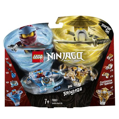Lego Ninjago, Конструктор Ния и Ву-мастера Спин-джитсу, пластик, для детей с 7-ми лет, 227 деталей