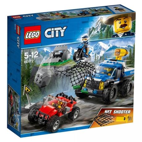 LEGO, Конструктор Погоня по грунтовой дороге, City, пластик, детям с 5 лет, 297 деталей