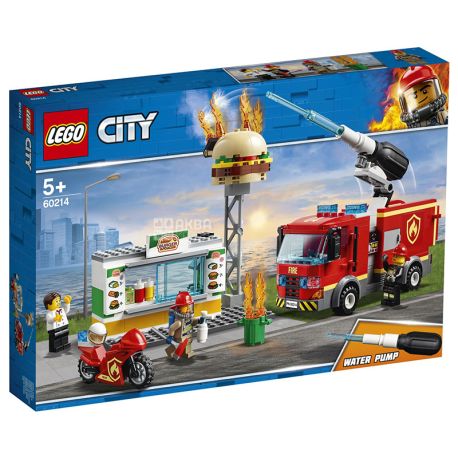 LEGO, Конструктор Пожежні: пожежа в бургер-кафе, City, пластик, дітям з 5 років